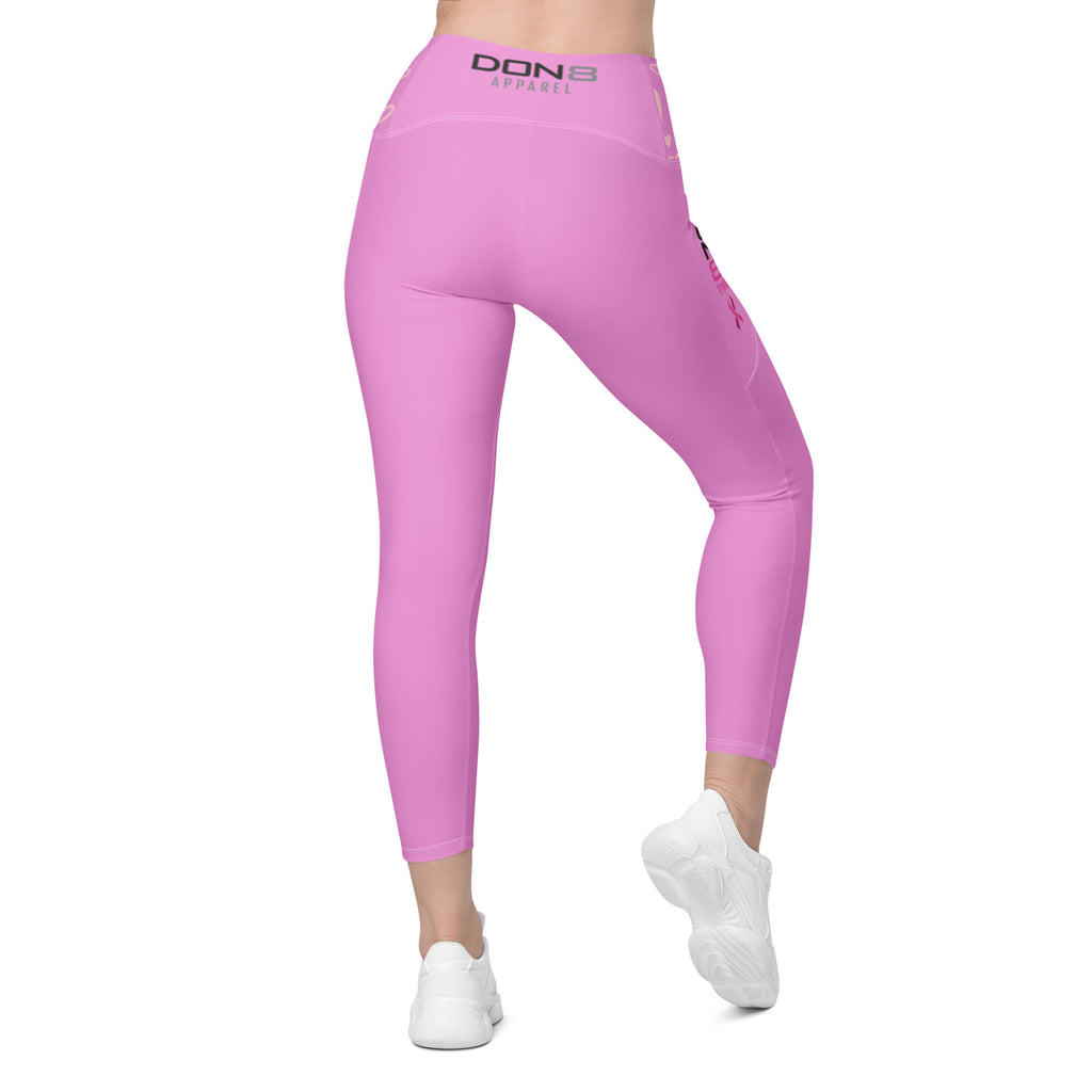 DON8 PINK Crossover Leggings with Pockets