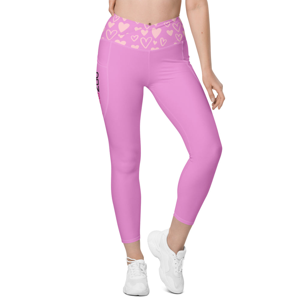 DON8 PINK Crossover Leggings with Pockets